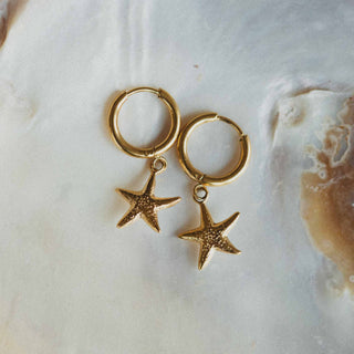 Starfish Hoop Waterproof Earrings