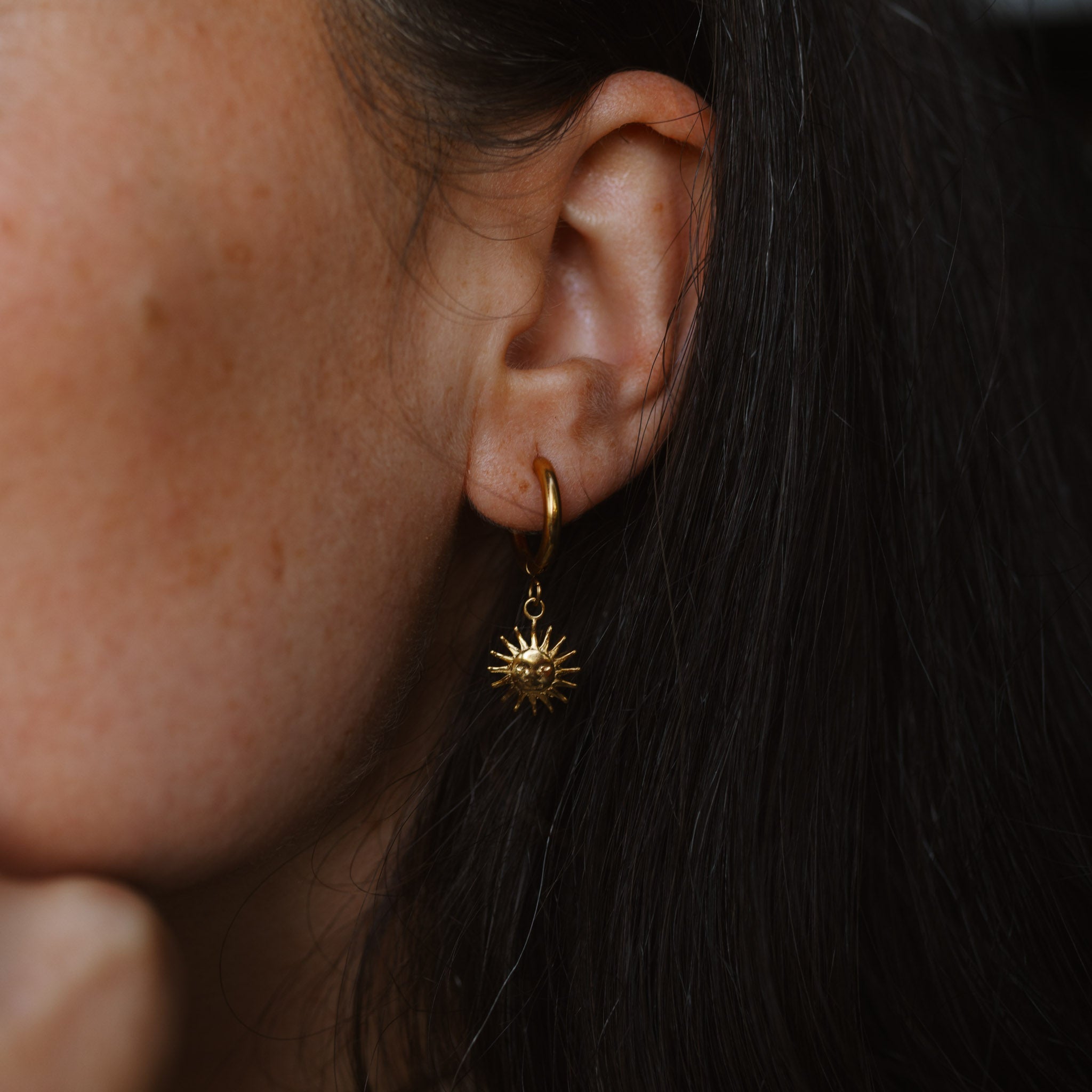 Sun Hoop Earrings
