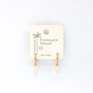 Nusa Dainty Shell Huggie Hoop Earrings - Pineapple Island