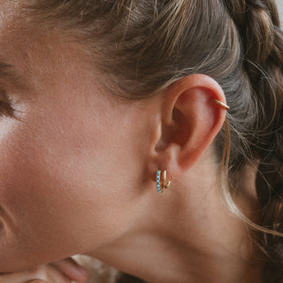 Shell Bay Golden & Turquoise Earring Set