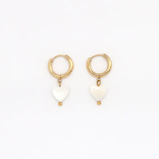Aloha Mother of Pearl Heart Charm Earrings - Pineapple Island