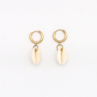 Cowrie Shell Huggie Hoop Earrings - Pineapple Island