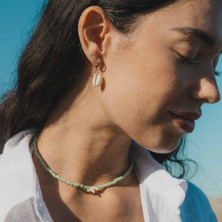 Cowrie Shell Huggie Hoop Earrings - Pineapple Island