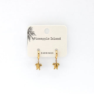 Turtle Hoop Earrings - Pineapple Island