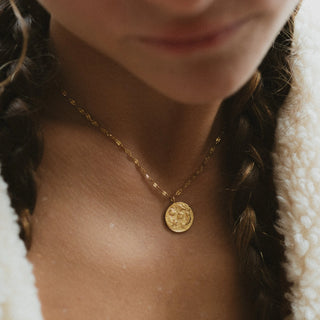 Golden Shell & Fossil Pendant Necklace