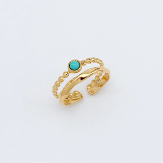Turquoise Stone Double Ring - Pineapple Island
