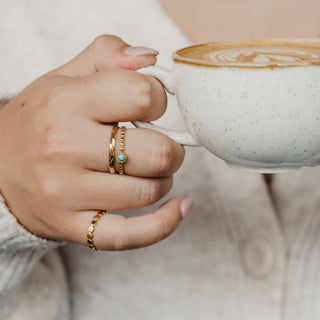 Turquoise Stone Double Ring - Pineapple Island