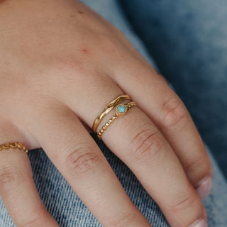 Turquoise Stone Double Ring - Pineapple Island