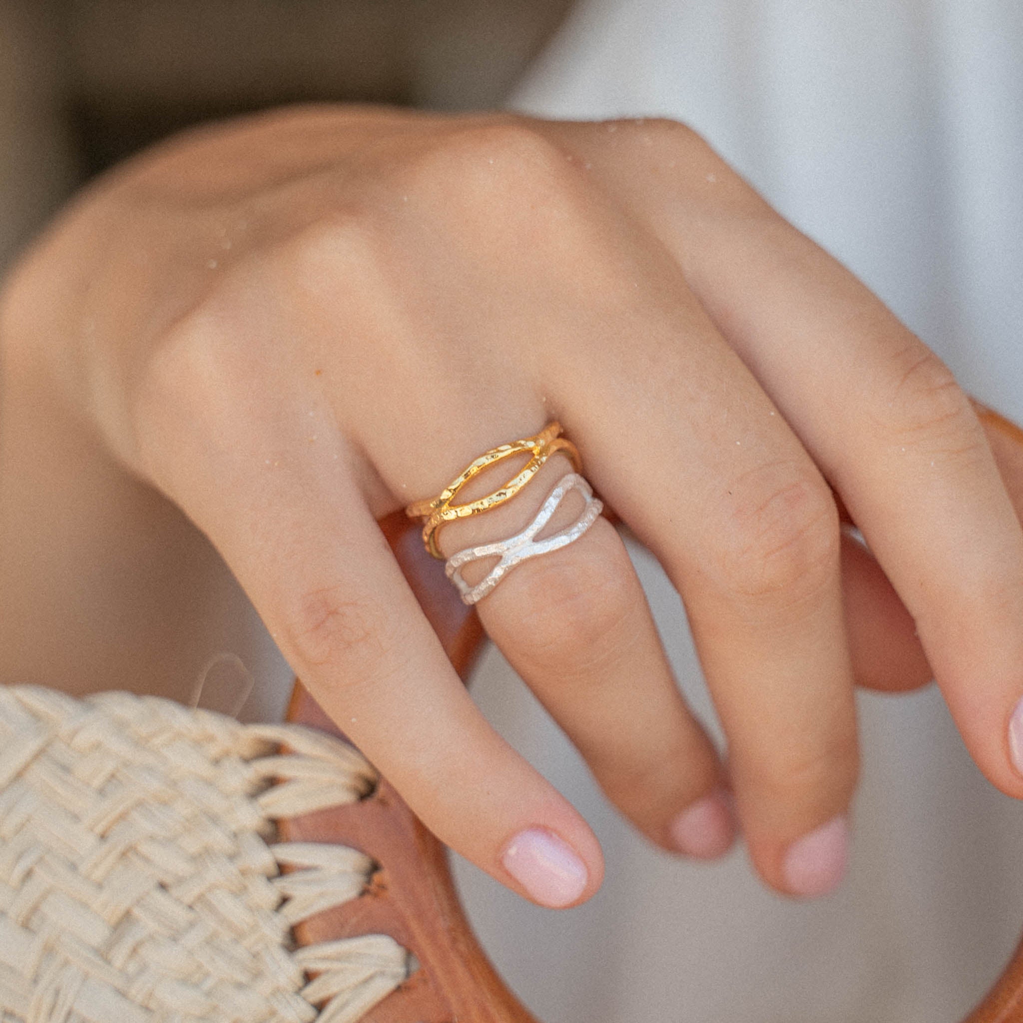 Layered Deep Wave Ring - Pineapple Island