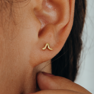 Gold Plated Wave Stud