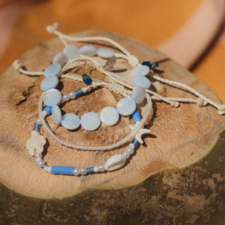 Nereids Calm Blue Bracelet Trio Set - Pineapple Island