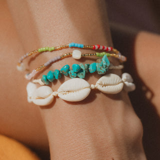 Halcyon Turquoise & Shell Bracelet Trio Set - Pineapple Island