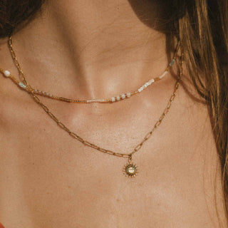 Golden Sun Necklace Duo Set - Pineapple Island