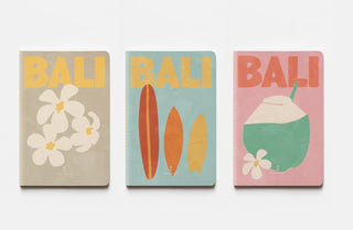 Set of 3 Bali Notebooks – Handmade by La Posterìa - Pineapple Island