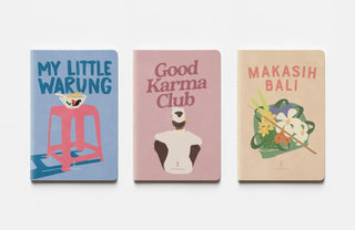 Set of 3 Bali Notebooks – Handmade by La Posterìa - Pineapple Island