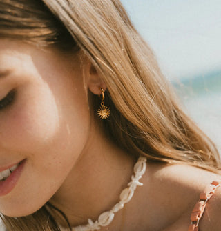 Sun Hoop Waterproof Earrings - Pineapple Island