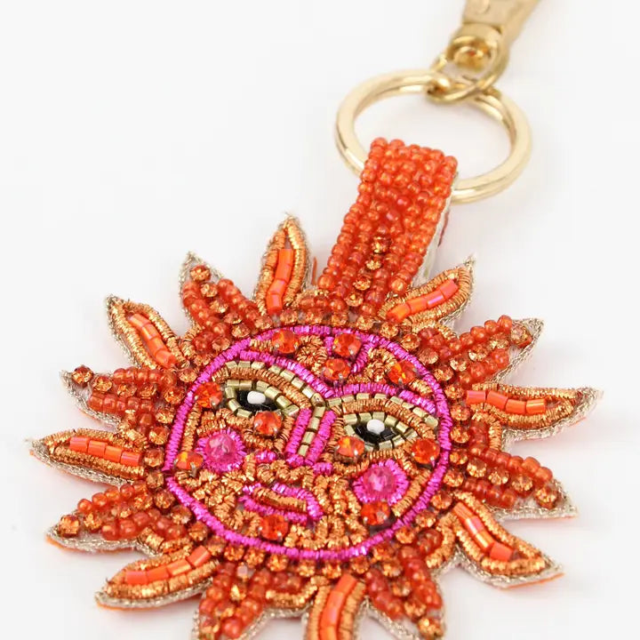 My Doris Beaded Sun Face Keyring