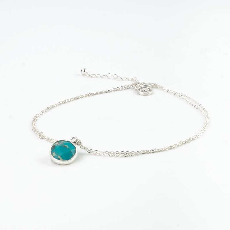 Asri Dual Turquoise Stone Anklet - Pineapple Island