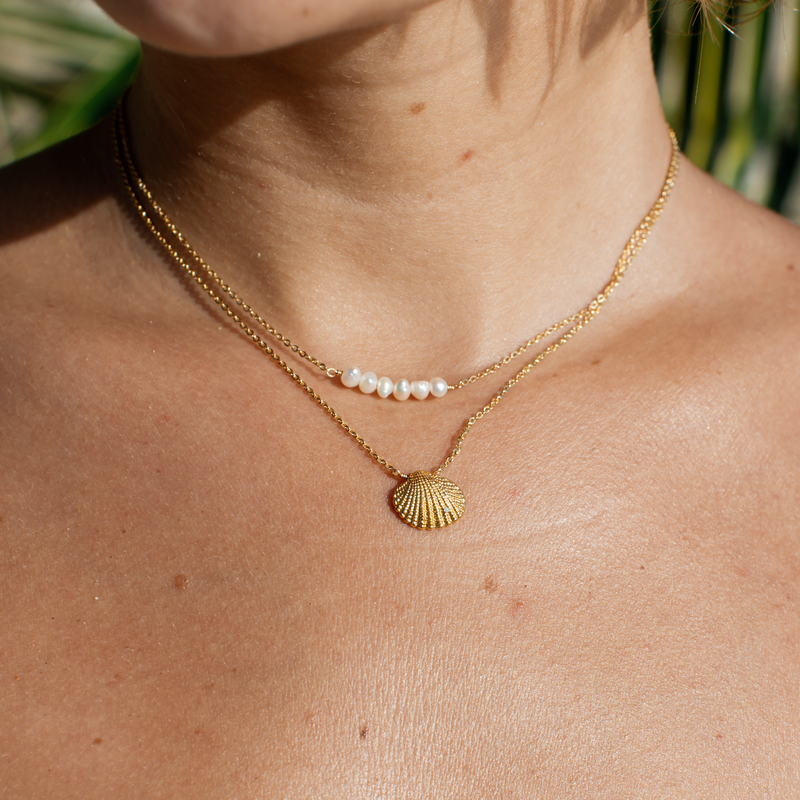 Asri Pearl And Seashell Layered Necklaces