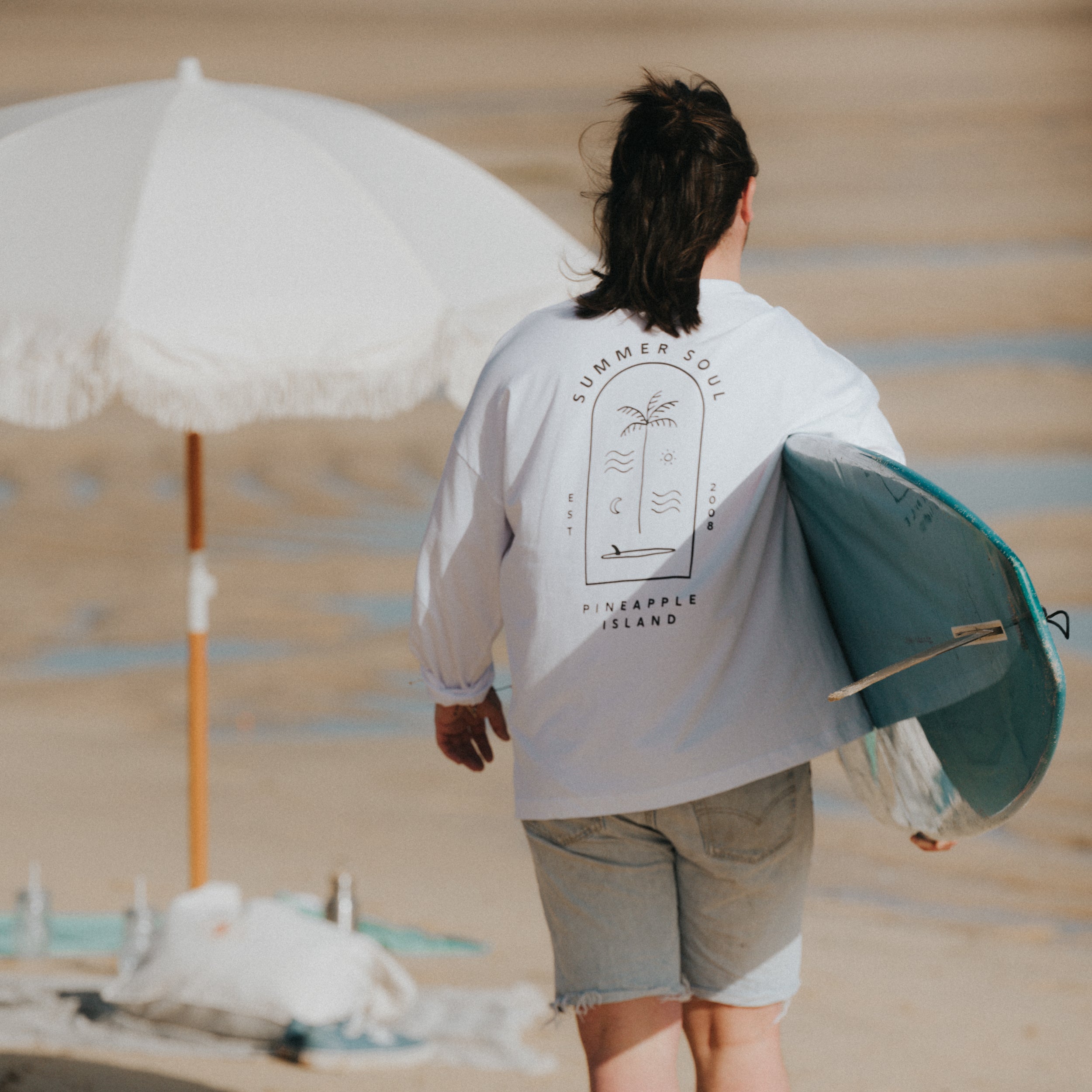 Summer Soul Oversized Long Sleeve T-Shirt - Pineapple Island