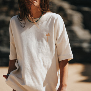 Palm Tree Embroidered T-Shirt | Pineapple Island