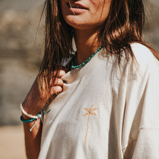 Palm Tree Embroidered T-Shirt | Pineapple Island