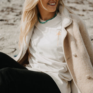 Palm Tree Embroidered T-Shirt - Pineapple Island