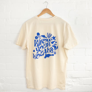 Know your Locals Sustainable T-Shirt - Surfers Against Sewage - Pineapple Island