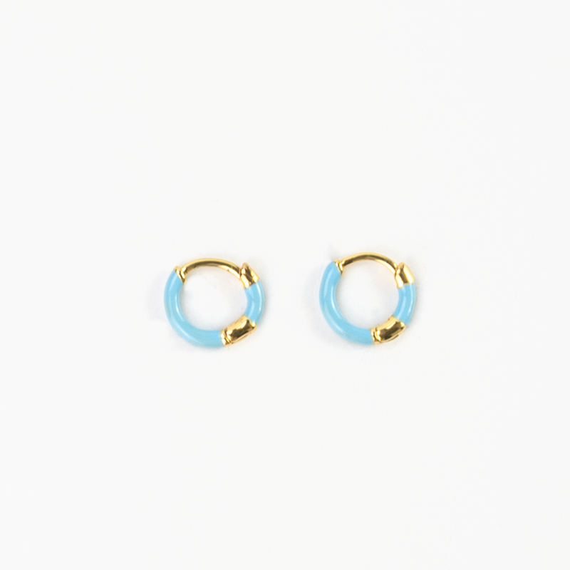 Tugel Enamel Huggie Hoops - Pineapple Island